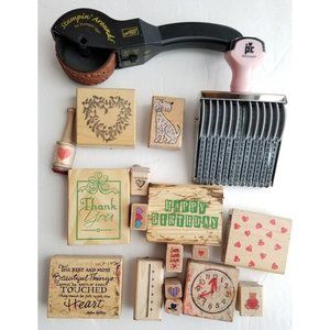 Rubber Stamps Wood Scrapbooking Crafts Hearts Valentine